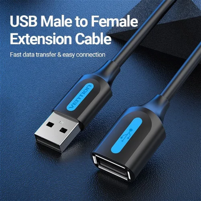 Cable Extensor USB 2.0-A Macho/Hembra / 1.5M / Negro CBIBG Vention