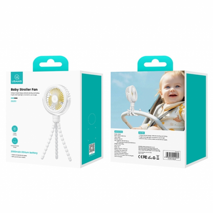 Ventilador Portátil para Cochecito de Bebé 2000mAh Blanco USAMS ZB289