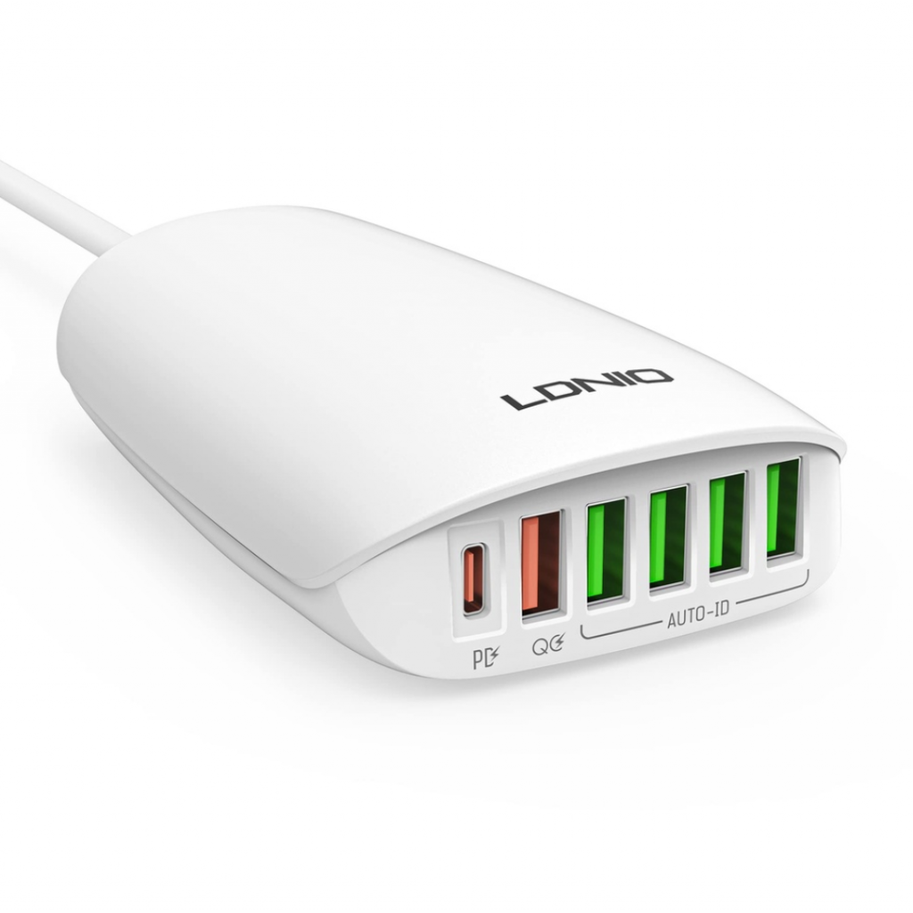 Cargador de Pared LDNIO A6573C - Carga Rápida 65W