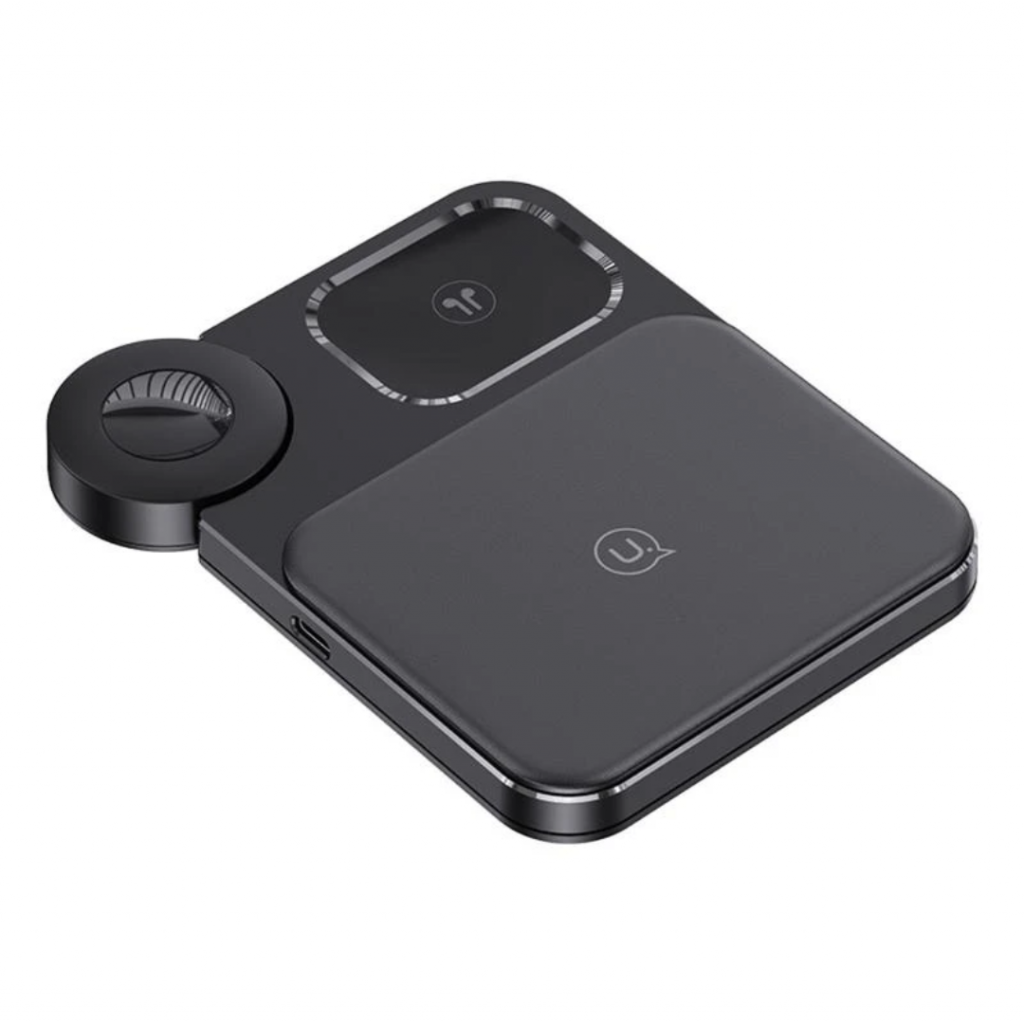 Cargador Inalámbrico USAMS 3 en 1 - Carga Rápida 15W
