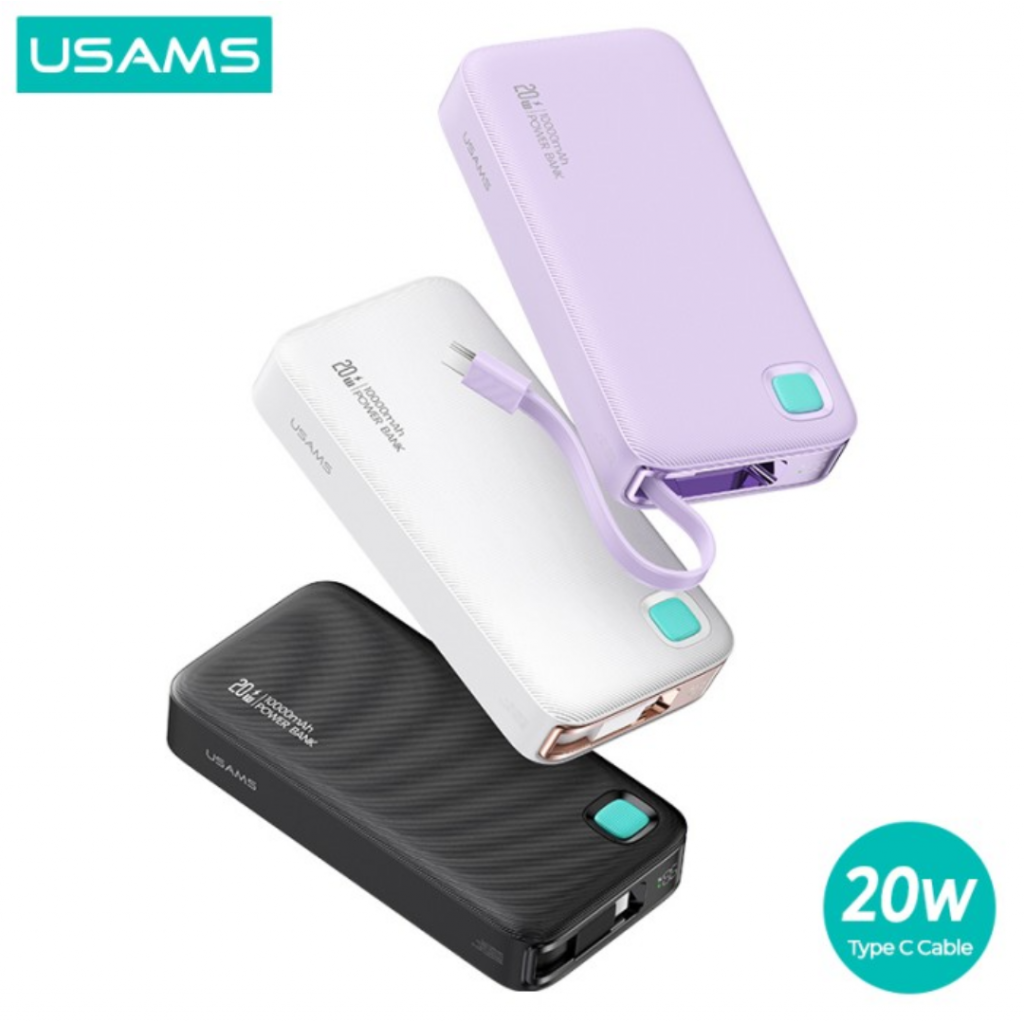 Power Bank USAMS 10000mAh - Carga Rápida 20W