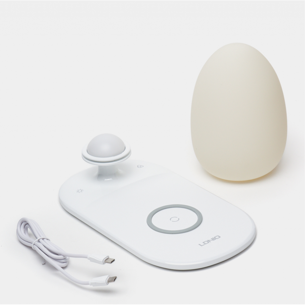 Lámpara de escritorio con carga rápida inalámbrica 15W Blanco LDNIO Y3