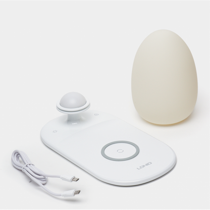 Lámpara de escritorio con carga rápida inalámbrica 15W Blanco LDNIO Y3