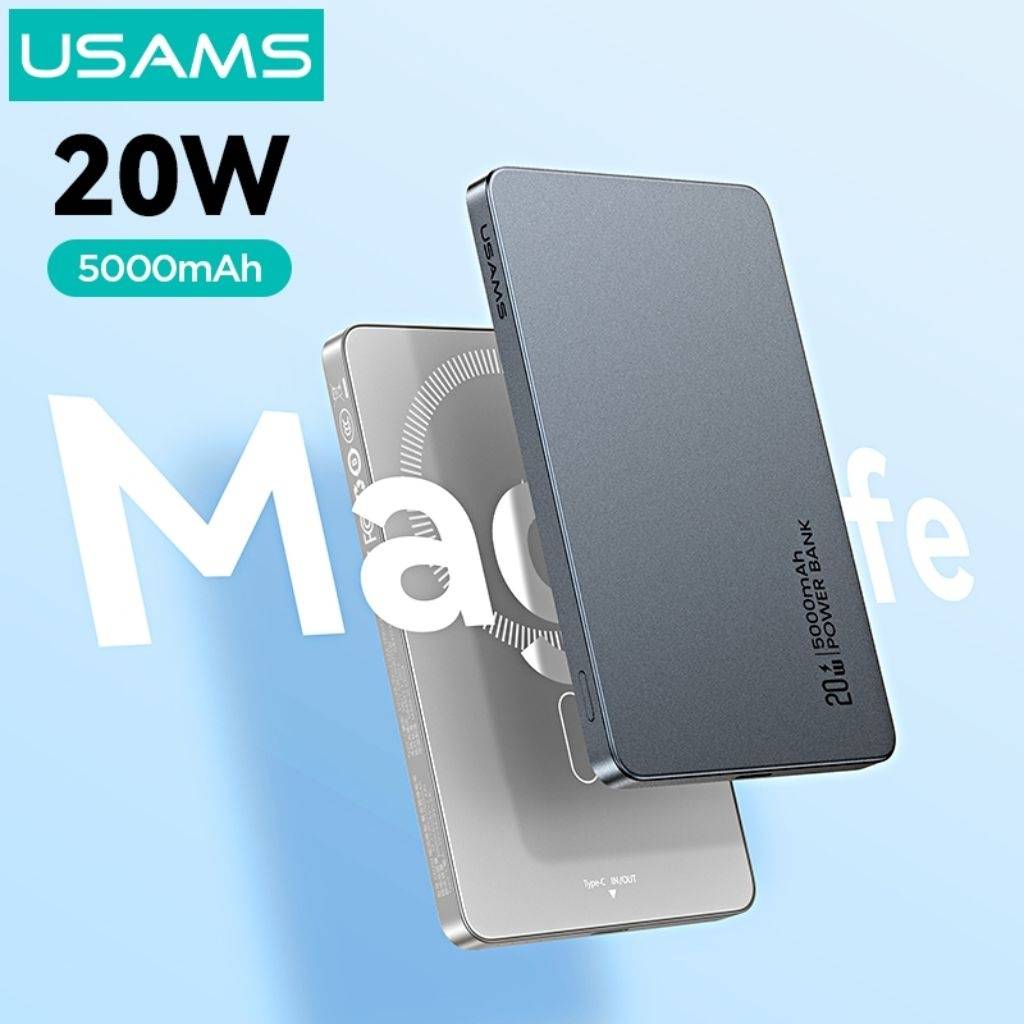 Power Bank USAMS Magnético - Carga Rápida Inalámbrica 15W