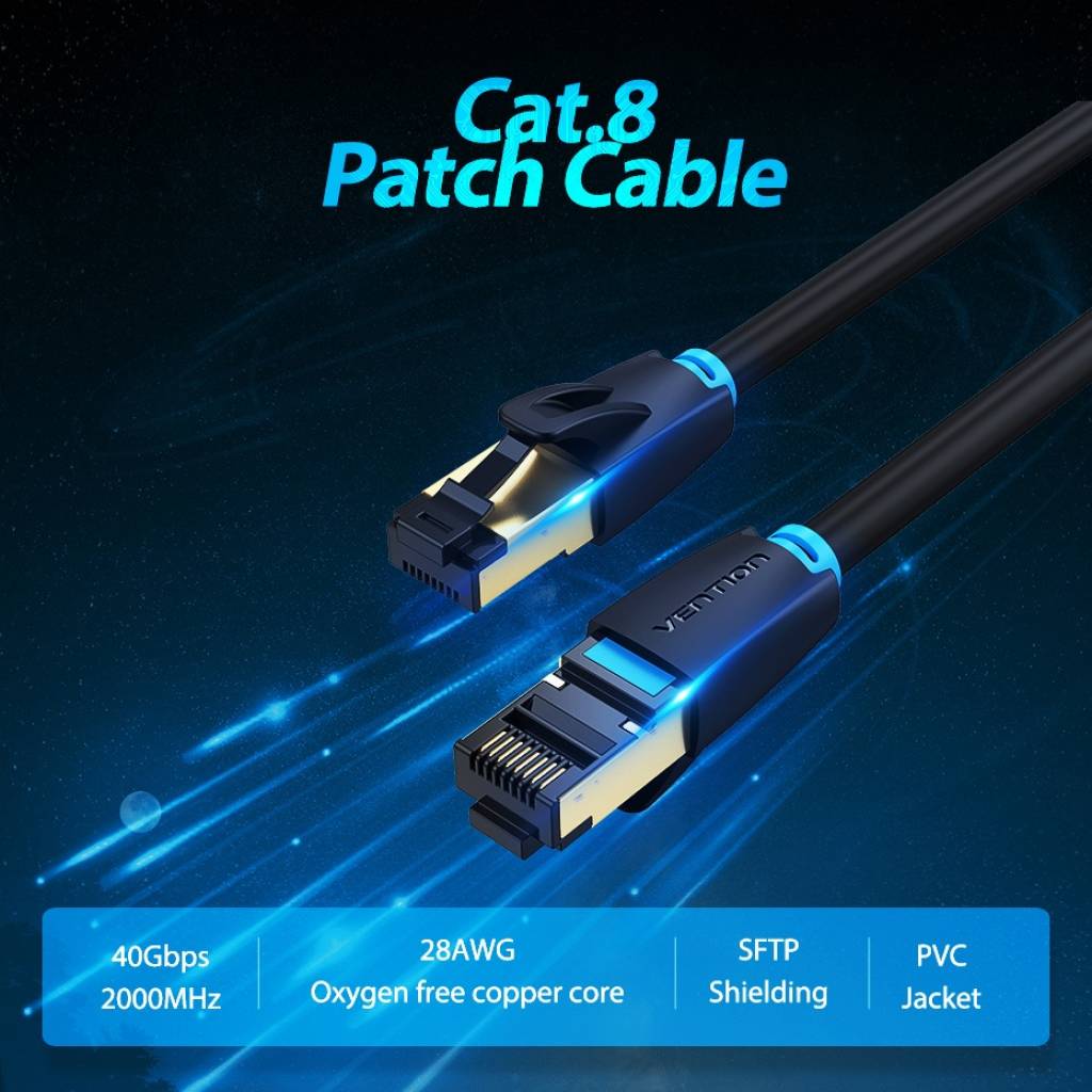 Cable de Red Vention Cat.8 SFTP - Blindaje Total contra Interferencias