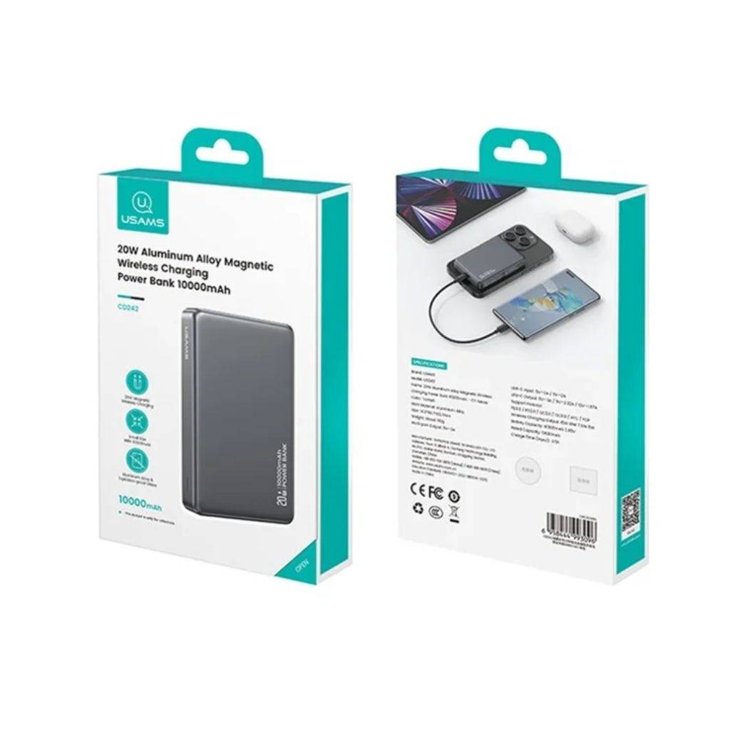 Power Bank USAMS Magnético - Carga Rápida Inalámbrica 20W