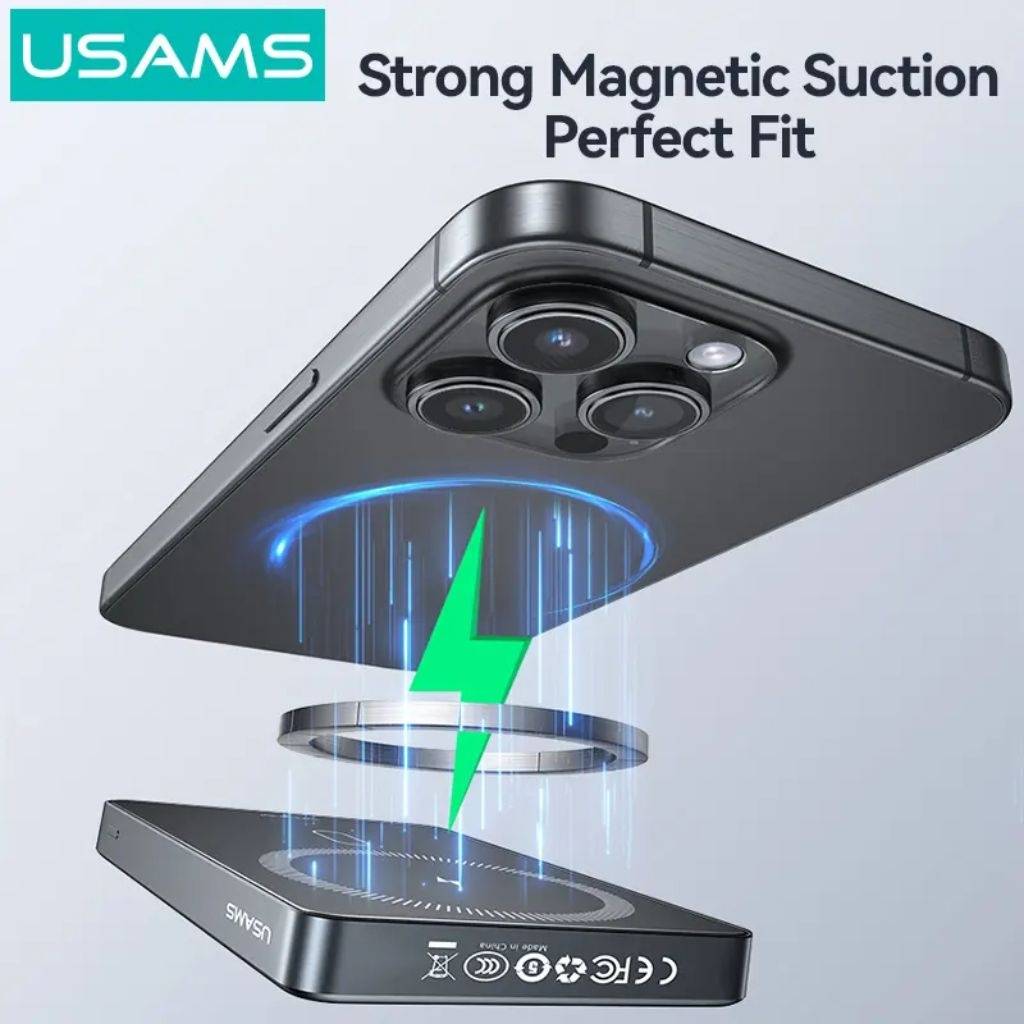 Power Bank USAMS Magnético - Carga Rápida Inalámbrica 20W