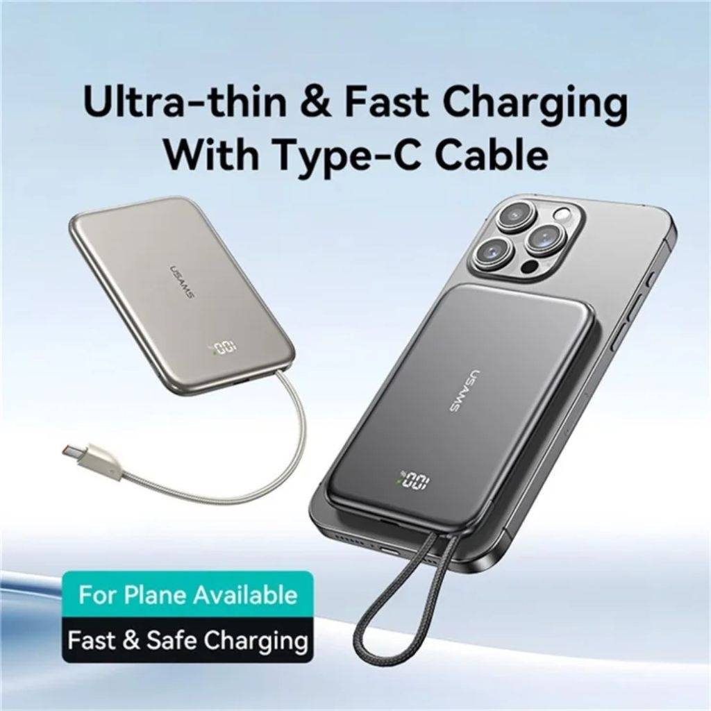 Power Bank USAMS XJ Series 5.000mAh - Carga Rápida Magnética 20W