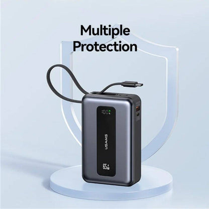 Power Bank c/Pantalla LCD 20.000mAh 65W Cable Tipo C Gris CD243 USAMS
