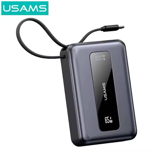 Power Bank c/Pantalla LCD 20.000mAh 65W Cable Tipo C Gris CD243 USAMS