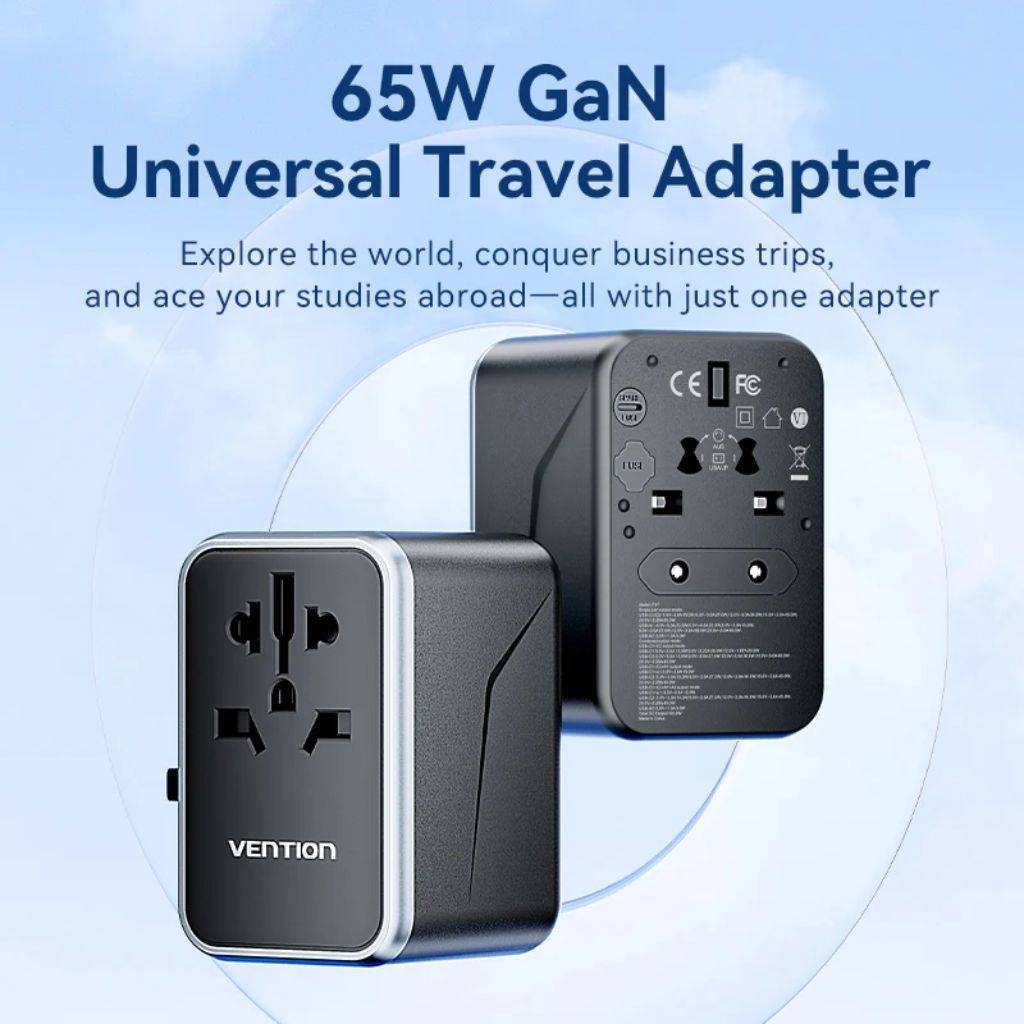 Cargador de Viaje Vention GaN 65W - Carga Rápida Universal