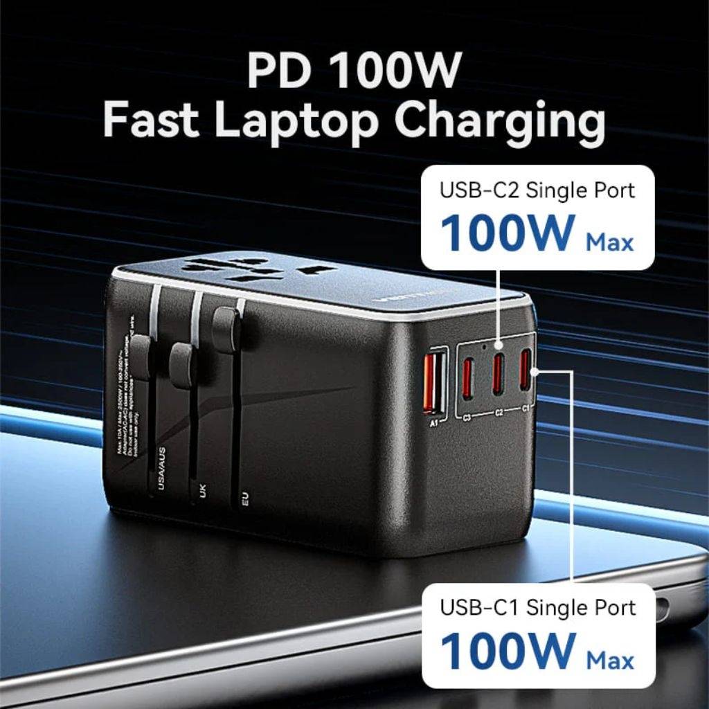Cargador de Viaje Universal Vention GaN - 100W Multi-Puerto