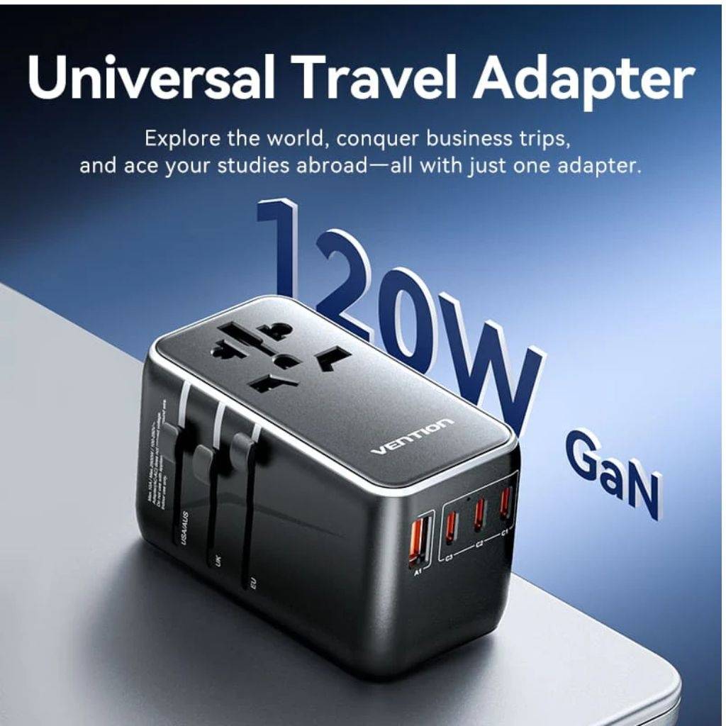 Cargador de Viaje Universal Vention GaN - 100W Multi-Puerto