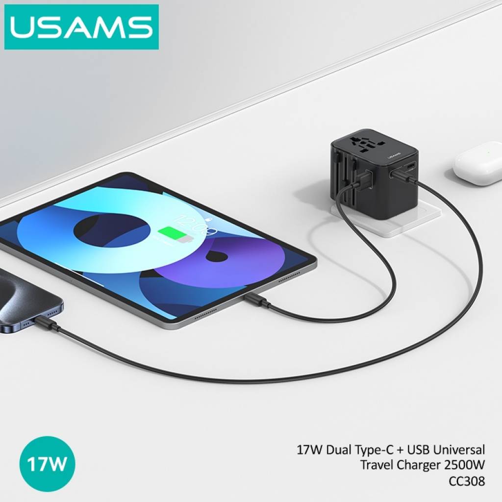 Cargador de Viaje USAMS - Universal con Carga Rápida 70W