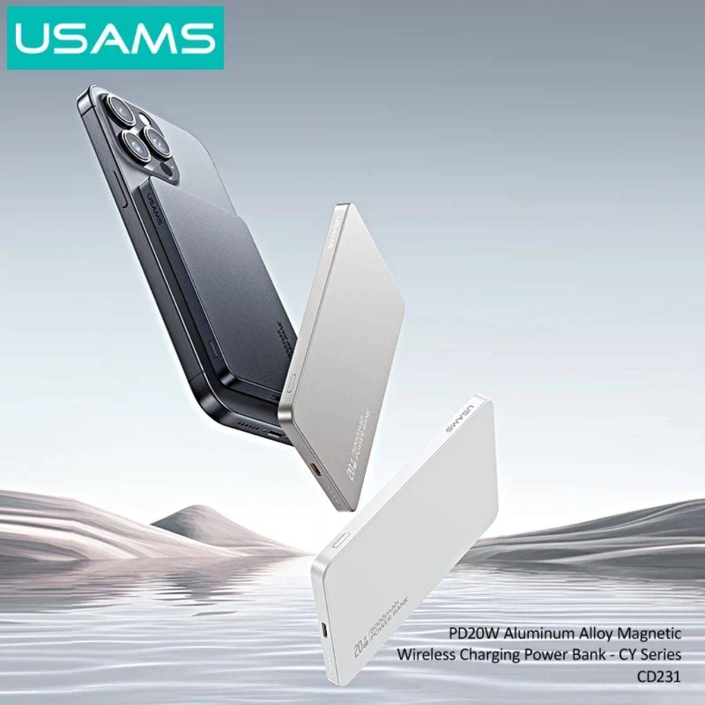 Power Bank USAMS Magnético - Carga Rápida Inalámbrica 15W