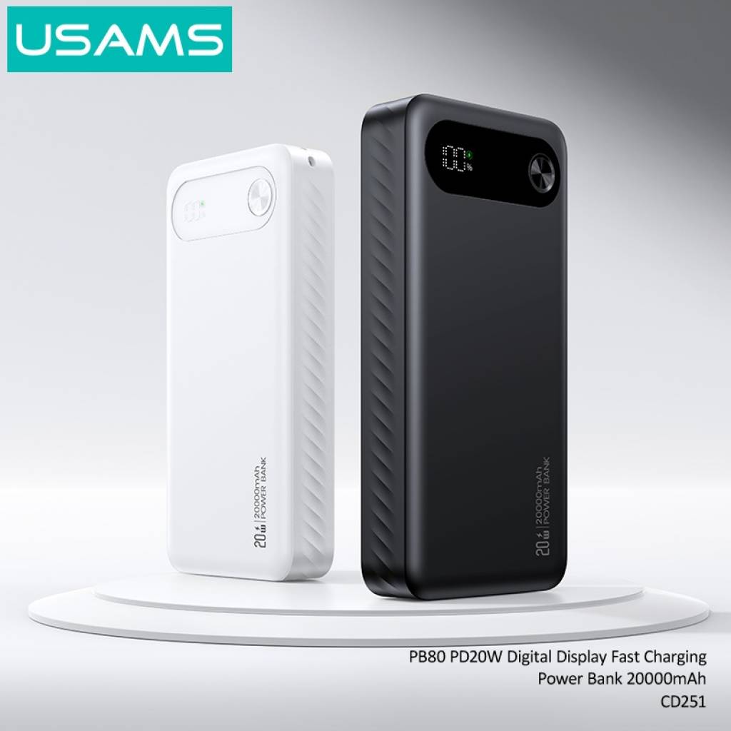 Power Bank USAMS PB80 - Carga Rápida 20W