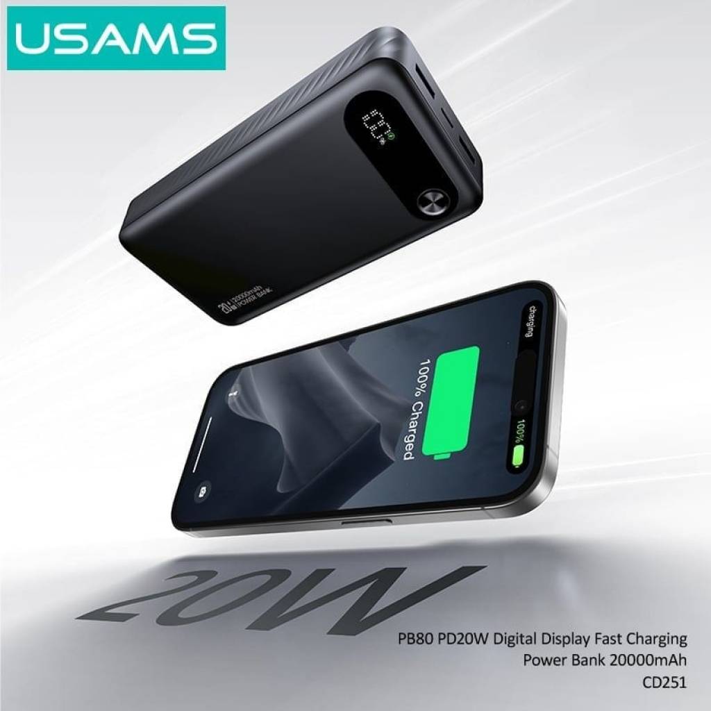 Power Bank USAMS PB80 - Carga Rápida 20W