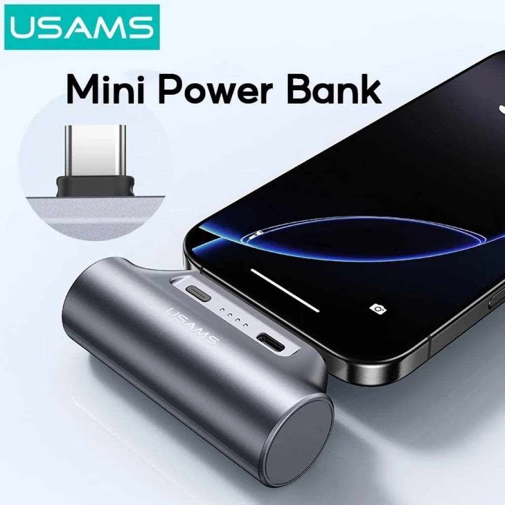 Power Bank USAMS Mini 3.000mAh - Carga Rápida PD20W