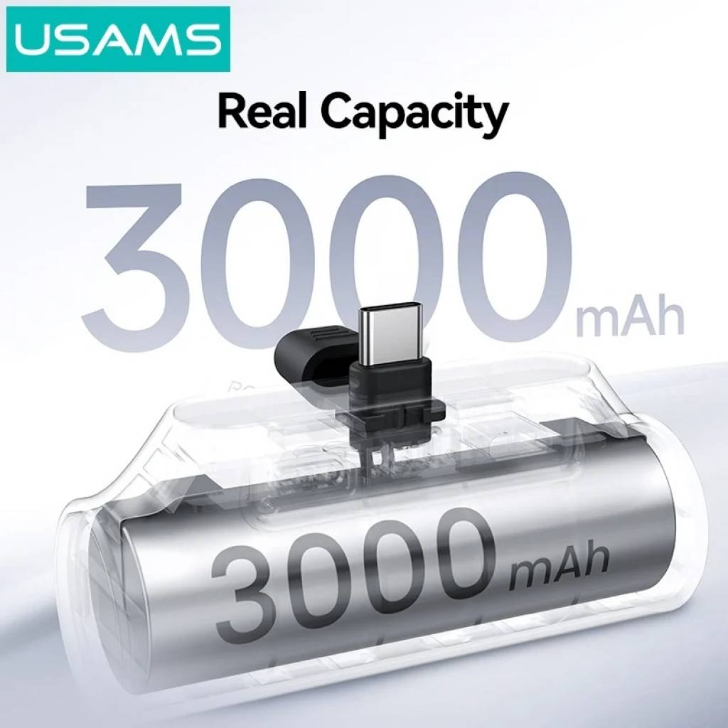Power Bank USAMS Mini 3.000mAh - Carga Rápida PD20W