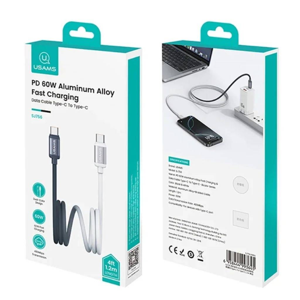 Cable USB-C USAMS Bicolor - Carga Rápida 60W