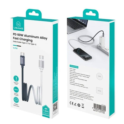 Cable de Datos USB C a USB C Bicolor PD 60W 1.2M SJ756 USAMS