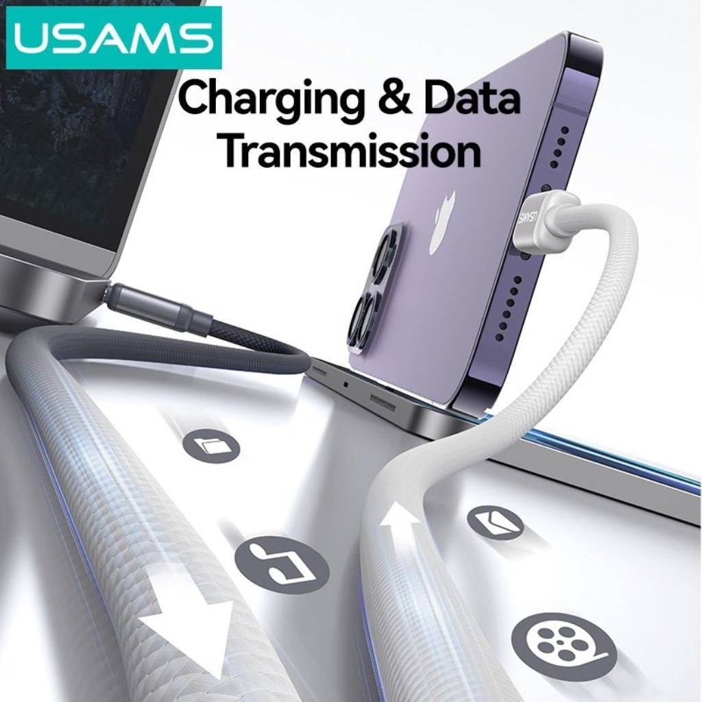 Cable USB C a Lightning USAMS Bicolor - Carga Rápida 30W