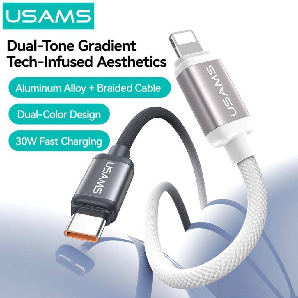 Cable de Datos USB C a Lightning Bicolor PD 30W 1.2M SJ757 USAMS