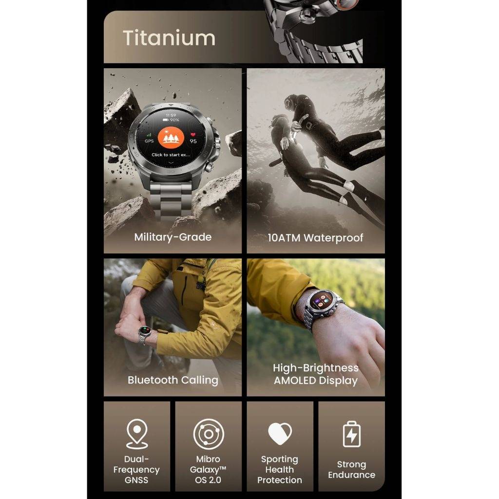 Smartwatch Mibro GS Explorer S Titanium - Diseño Ultra Resistente