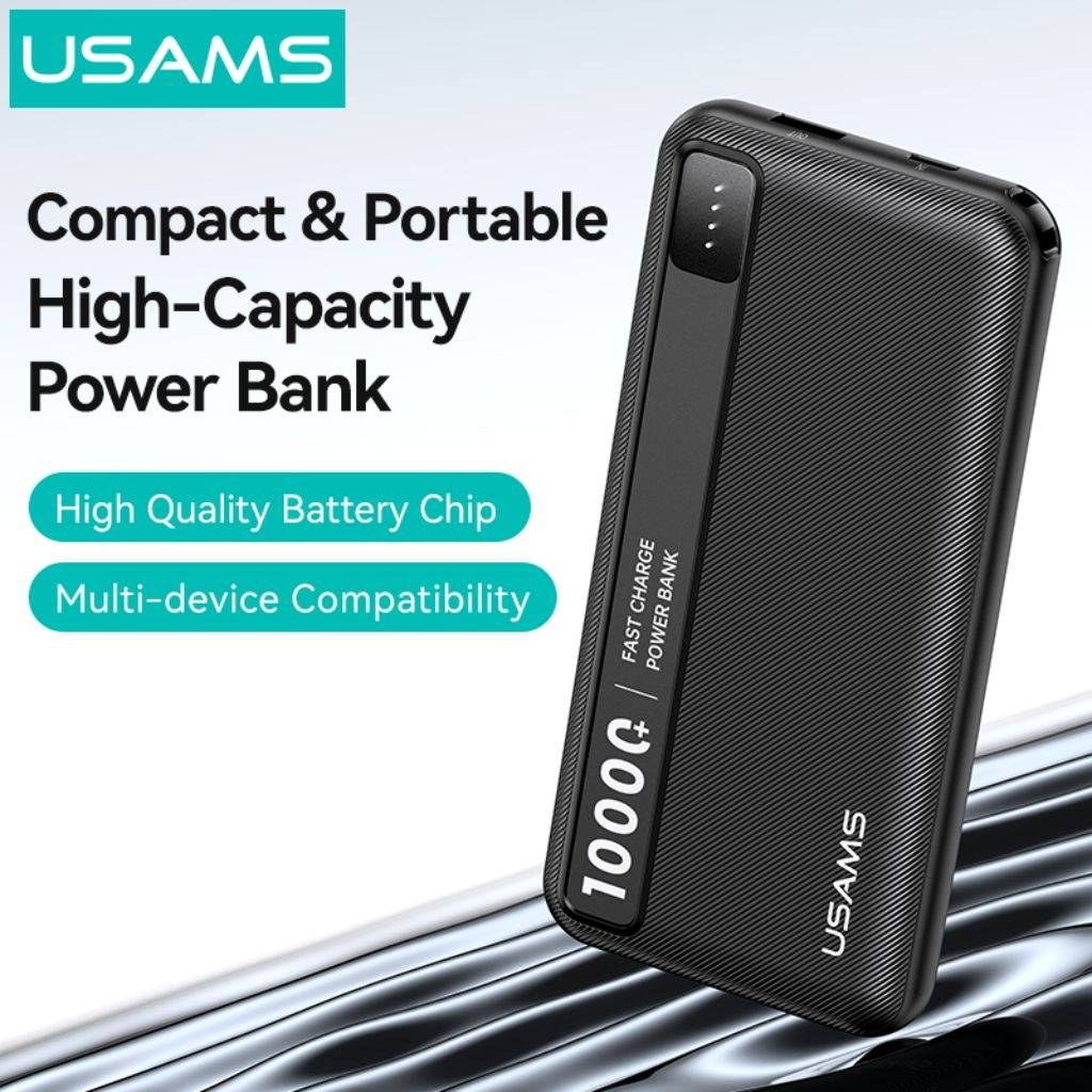 Power Bank USAMS 10.000mAh - Carga Rápida con Doble Puerto