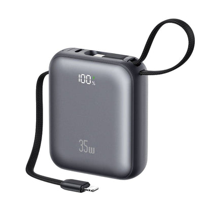 Power Bank 10.000mAh 35W c/Cable Tipo C y Lightning Display Digital Gris CD261 - PB86 USAMS