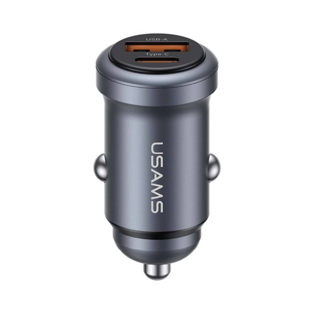 Cargador de Auto USAMS 30W - Carga Rápida Doble Puerto