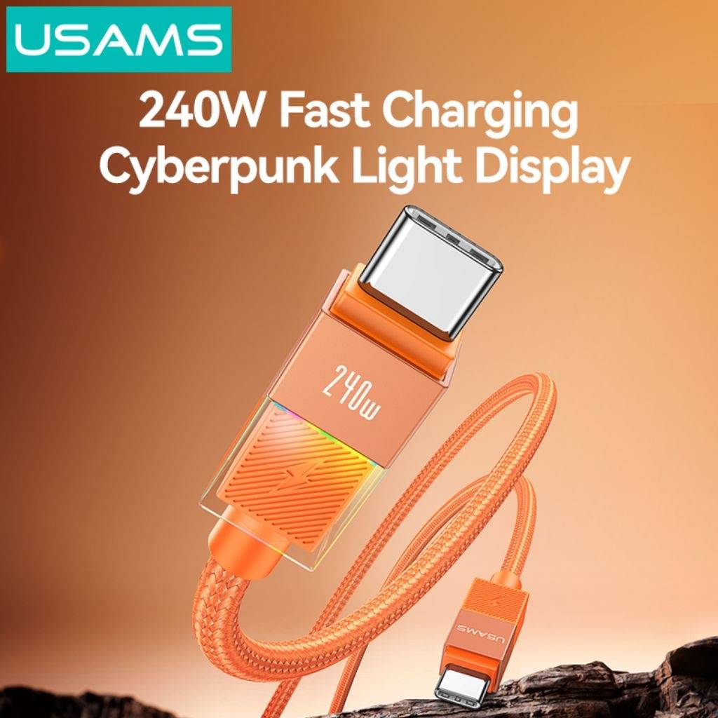 Cable USB-C USAMS SJ775 - Carga 240W con Luces LED
