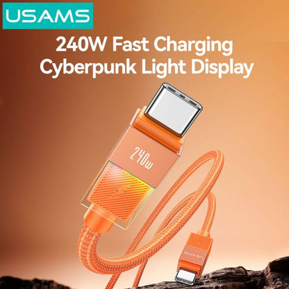 Cable de Datos USB C a USB C SJ775 240W 1.2m Luces de Colores U93 USAMS