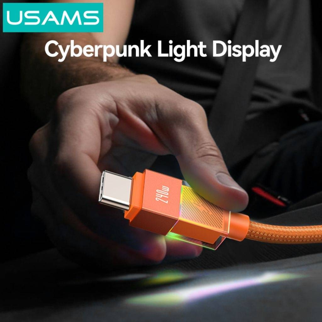 Cable USB-C USAMS SJ775 - Carga 240W con Luces LED