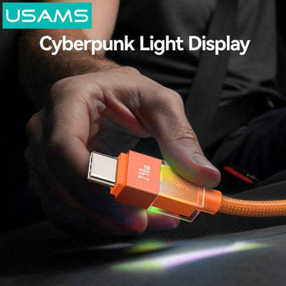Cable de Datos USB C a USB C SJ775 240W 1.2m Luces de Colores U93 USAMS