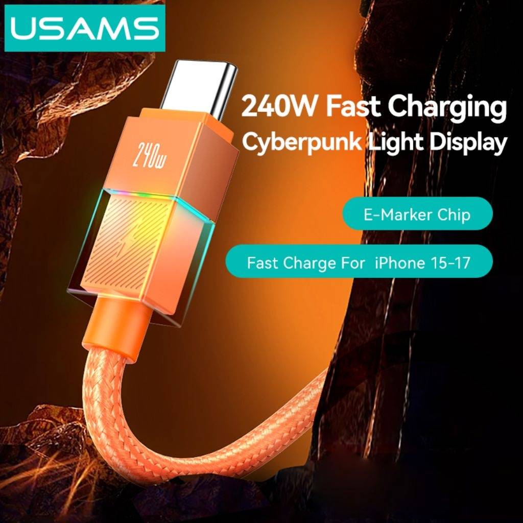 Cable USB-C USAMS SJ775 - Carga 240W con Luces LED