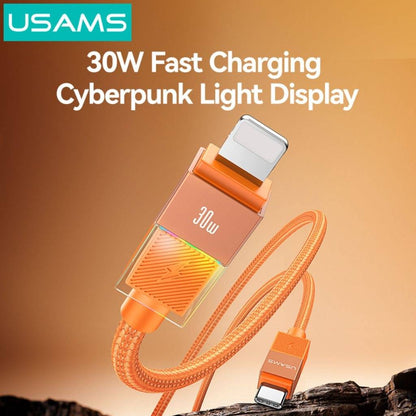 Cable de Datos USB C a Lightning SJ776 30W 1.2m Luces de Colores U93 USAMS
