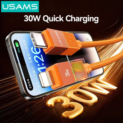 Cable de Datos USB C a Lightning SJ776 30W 1.2m Luces de Colores U93 USAMS