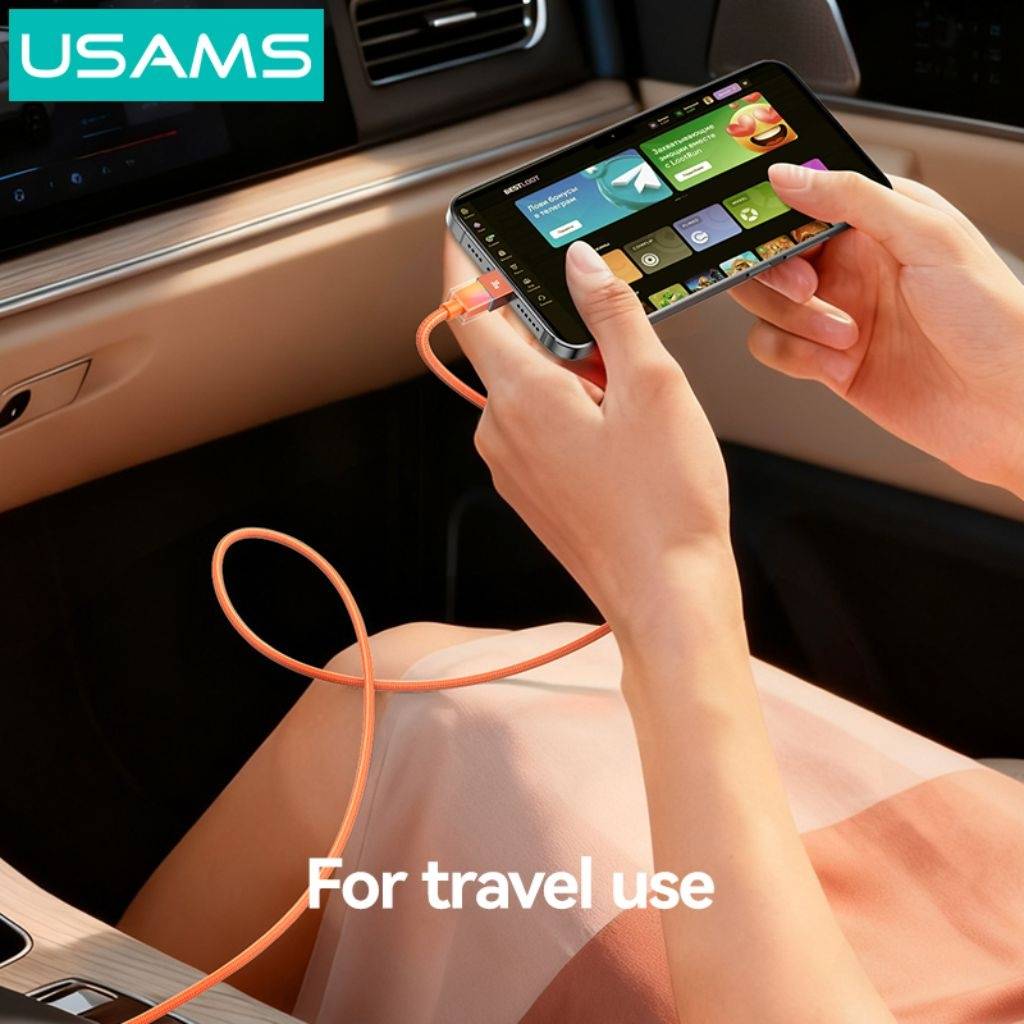 Cable USB-C a Lightning USAMS SJ776 - Con Luces LED Multicolor