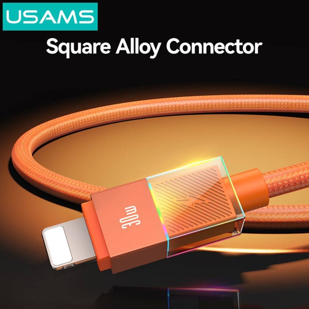 Cable USB-C a Lightning USAMS SJ776 - Con Luces LED Multicolor