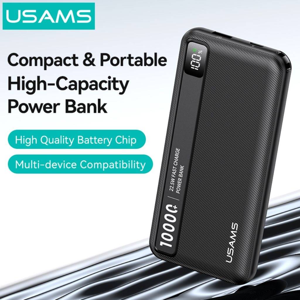 Power Bank USAMS 10.000mAh - Carga Rápida 22.5W