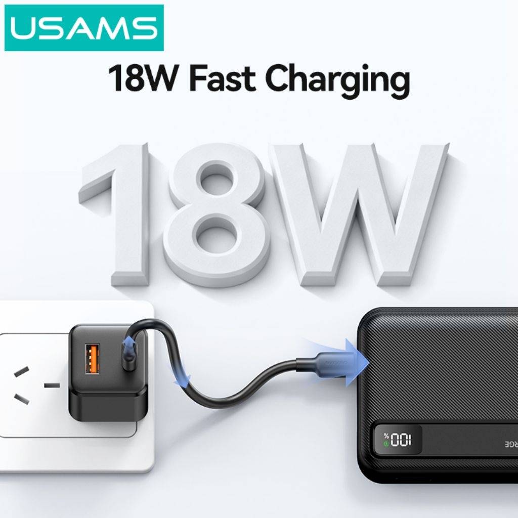 Power Bank USAMS 10.000mAh - Carga Rápida 22.5W
