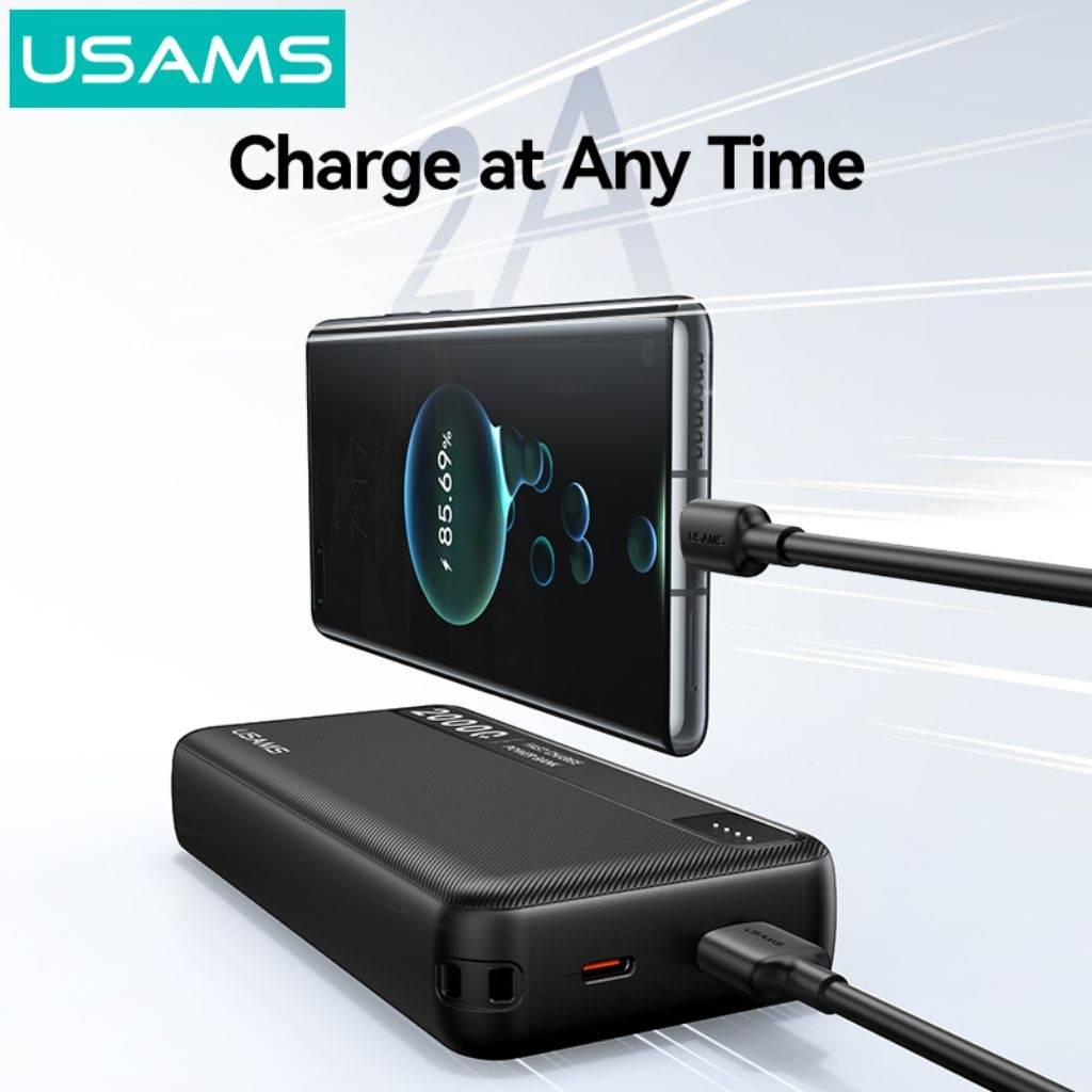 Power Bank USAMS PB89 20.000mAh - Carga Rápida Dual