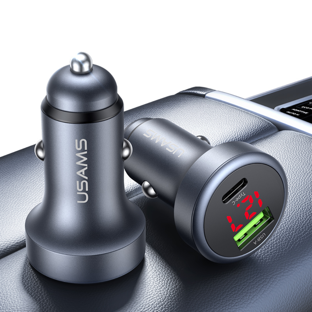 Cargador para Auto USAMS 45W - Carga Rápida Dual