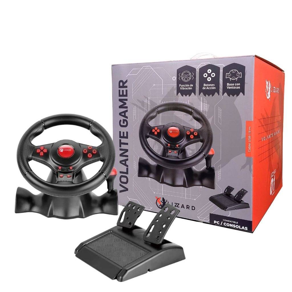 Volante y Pedalera Gamer X-Lizzard - Control de Alta Precisión