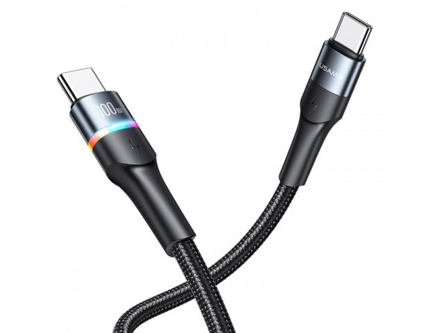 Cable de Datos USAMS SJ537 USB C a Tipo C 100W PD 1.2M Negro U76