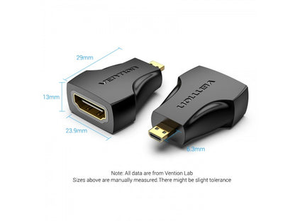 Adaptador Micro HDMI Macho a HDMI Hembra Negro Vention AITB0