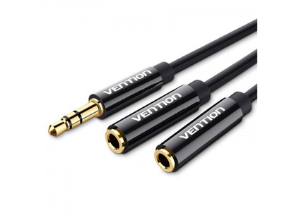 Cable Divisor Stereo 3.5 mm a 2 x3.5 mm Macho/Hembra 0 3M / Negro BBSBY Vention