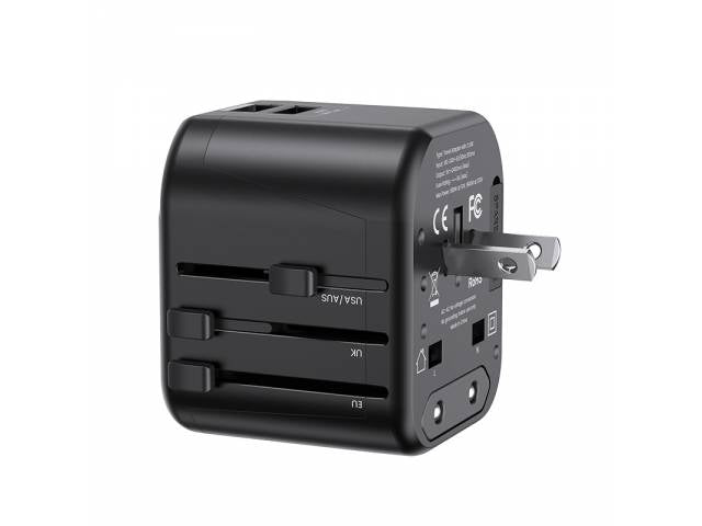 Cargador de viaje USAMS CC173 T55 10W 2 USB Negro