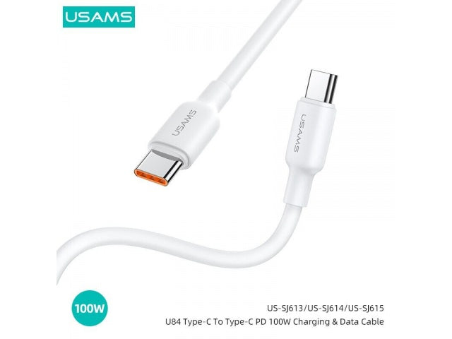 Cable de Datos USAMS SJ613 U84 Tipo C a Tipo C PD 20W 1M Blanco